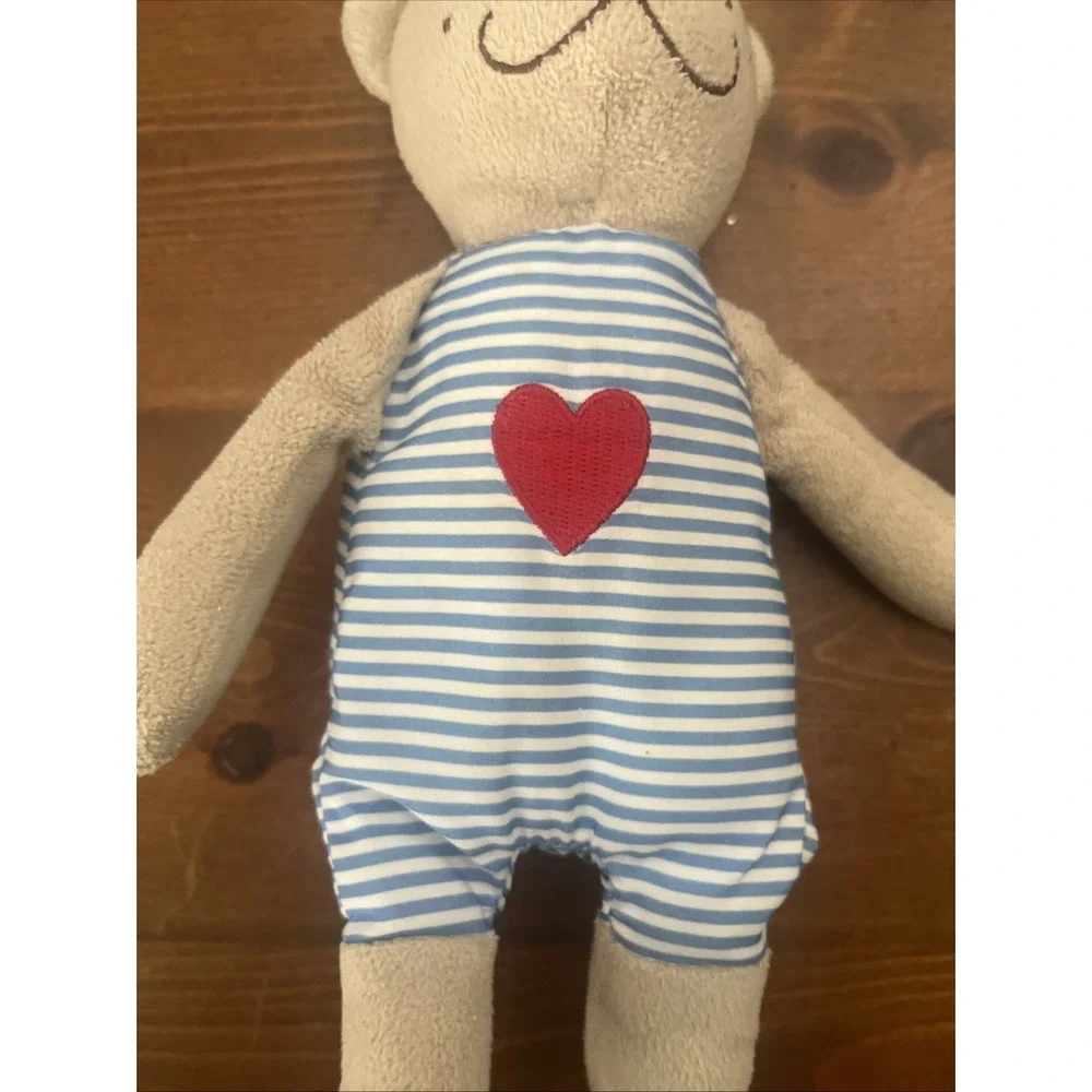 Ikea Fabler Bjorn Teddy Bear Brown Blue White Striped Plush 9